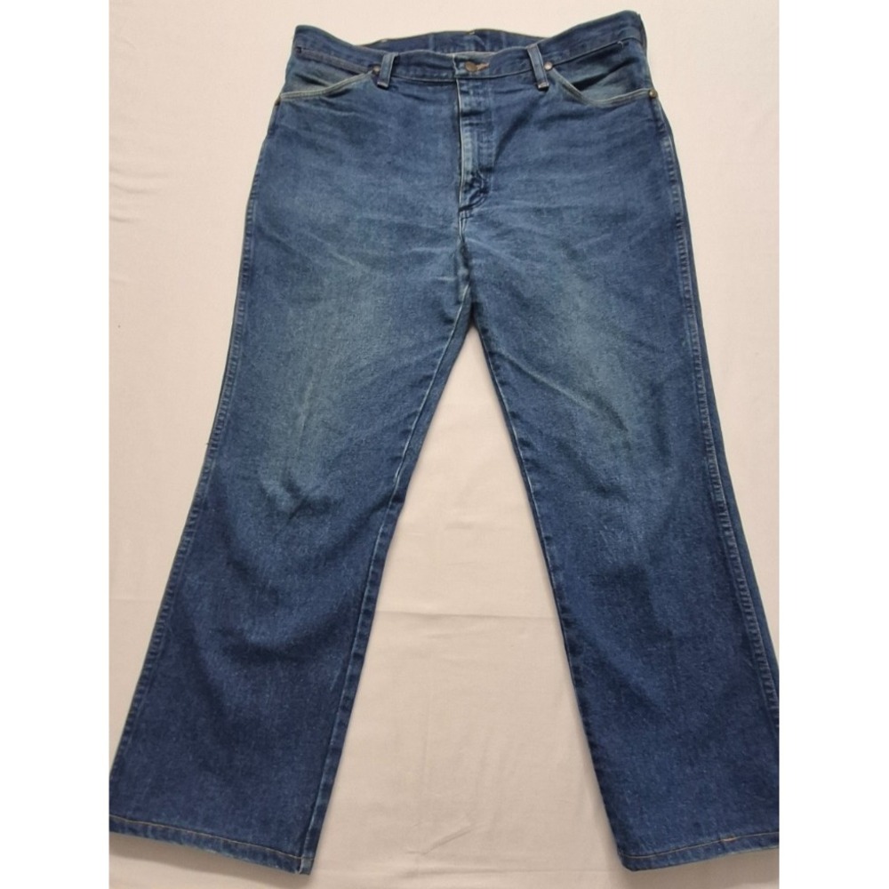 VTG‎ Wrangles men's medium wash denim blue jeans 36x30 Made in USA 100% Cotton